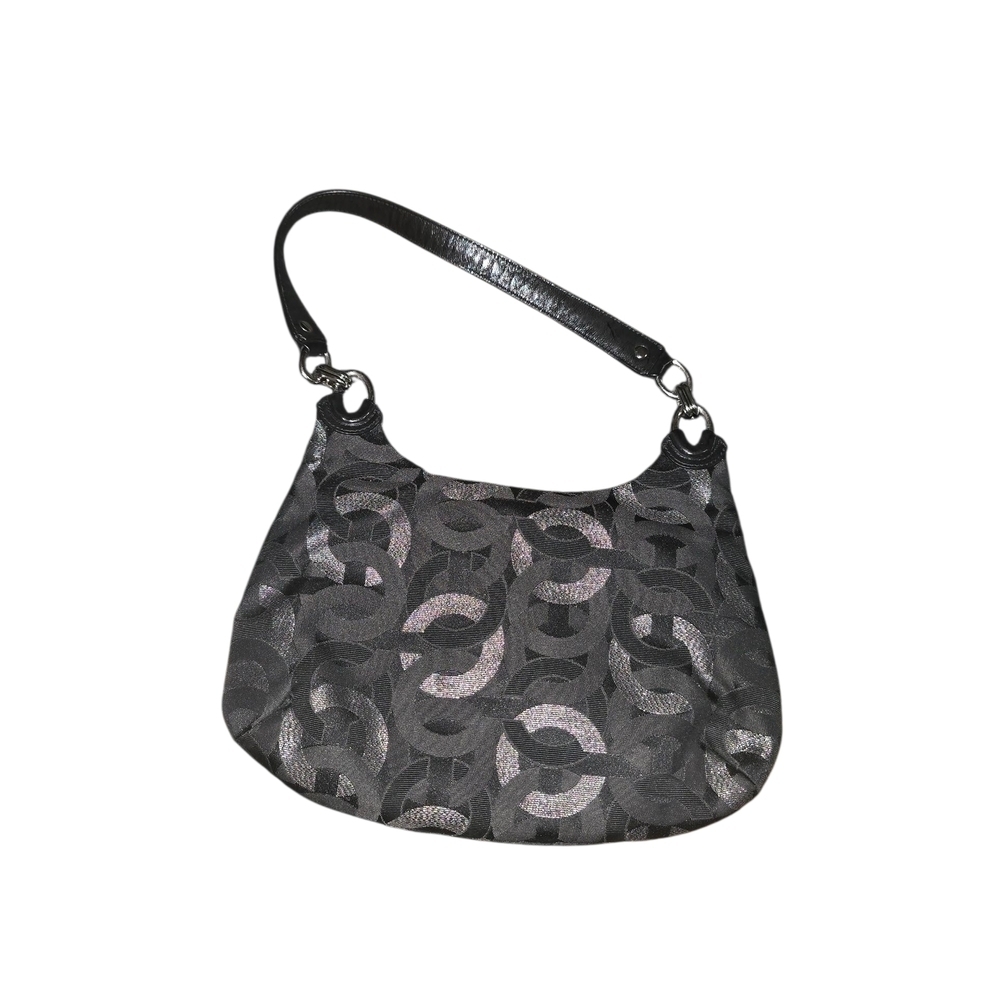 Coach KristenOP Art Black Satchel C Canvas Leather Trim Shoulder Bag Purse - Picture 2 of 9